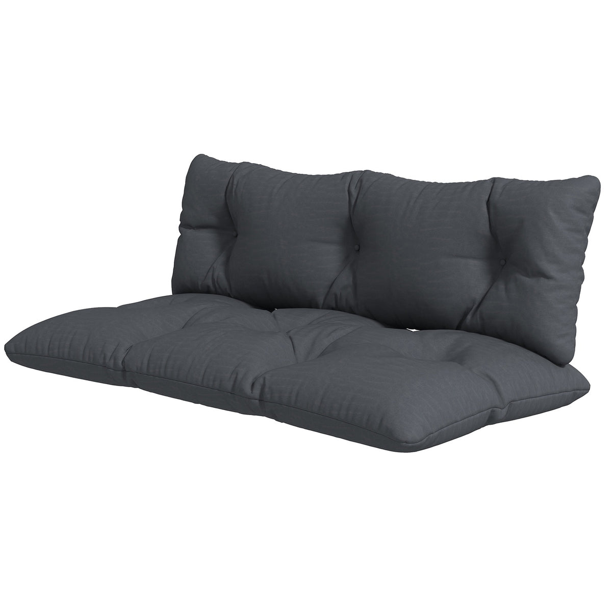 Set of 2 pallet cushions, seat cushions with UV protection, bench cushion for garden bench, upholstered cushion dark gray, comfortable for outdoor use