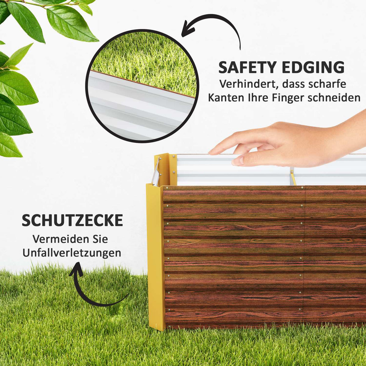 Set of 2 raised bed flower beds, weather-resistant, plant bed, cold frame, garden bed, plant pot, plant box made of galvanized steel, flower box for patio and garden, 120 x 60 x 60 cm