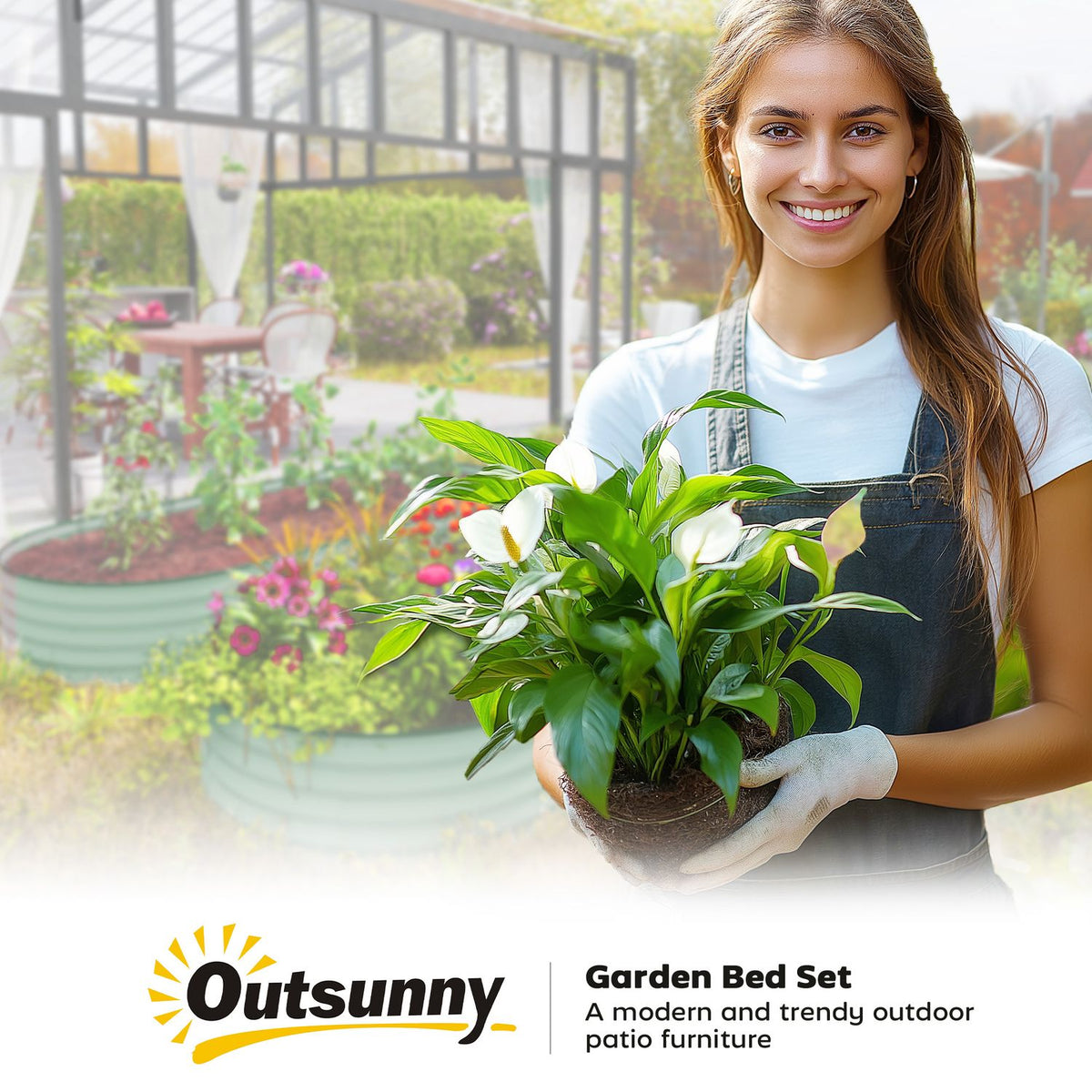 Set of 2 raised beds made of steel, plant bed, cold frame, garden bed, flower box, stackable, plant box, vegetable bed, 181 x 93 x 30 cm for garden, balcony, plant pot for flowers, plants, vegetables