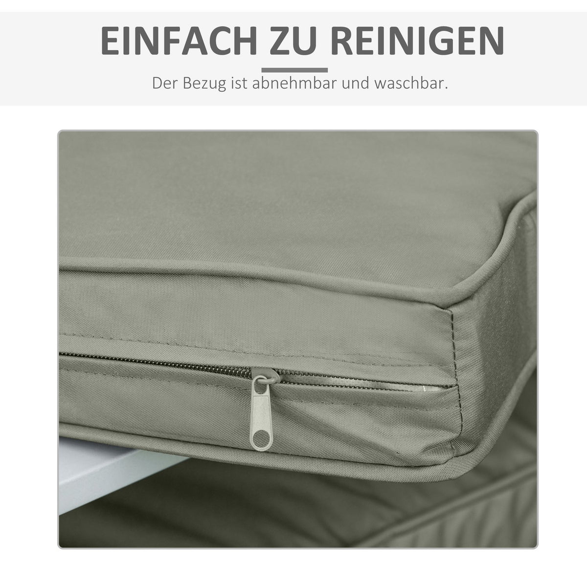Set of 2 seat cushions, 56 x 52 cm chair cushions with zip, fabric cover, 7 cm thick padding, washable seat cushions for home, garden, car, office, sofa, chairs, dark gray