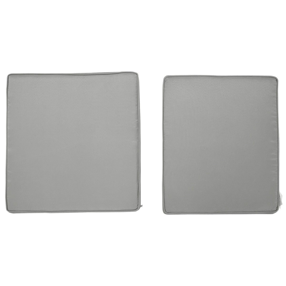 Set of 2 seat cushions, 56 x 52 cm chair cushions with zipper, fabric cover, 7 cm thick upholstery, washable seat cushions for home, garden, car, office, sofa, chairs, light gray