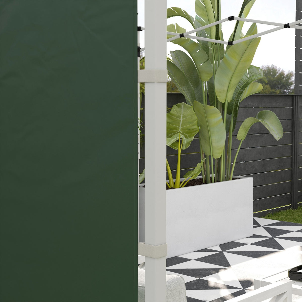 Set of 2 side panels for pavilion 3x3/3x6 m, side wall with window and Velcro fastener, waterproof side walls made of Oxford fabric, as wind protection and privacy screen for party tent, green