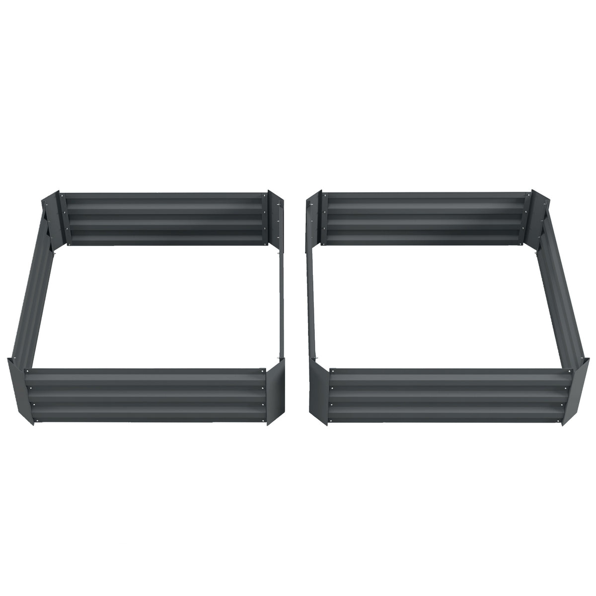 Set of 2 steel raised beds, cold frame, garden bed, plug-in flower box, plant box, plant pot, 100 x 100 x 30 cm for garden, balcony, terrace, vegetable bed for flowers, plants