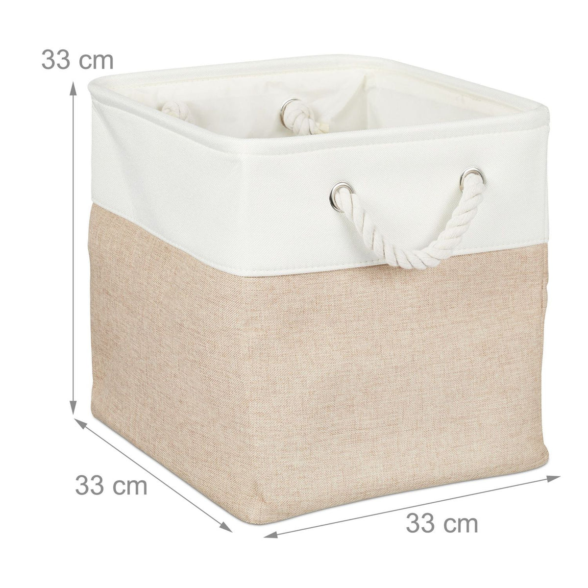 Set of 3 Rectangular Linen Storage Baskets