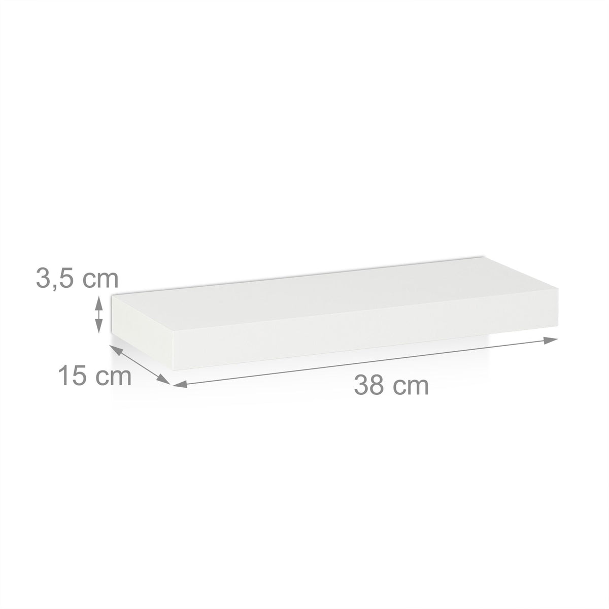 Set of 3 White Floating Wall Shelves