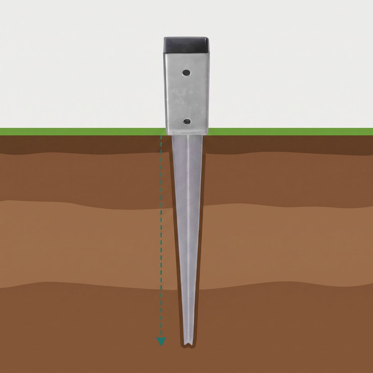 Set of 4 Stainless Steel Drive-In Post Anchors, 81 x 750 mm