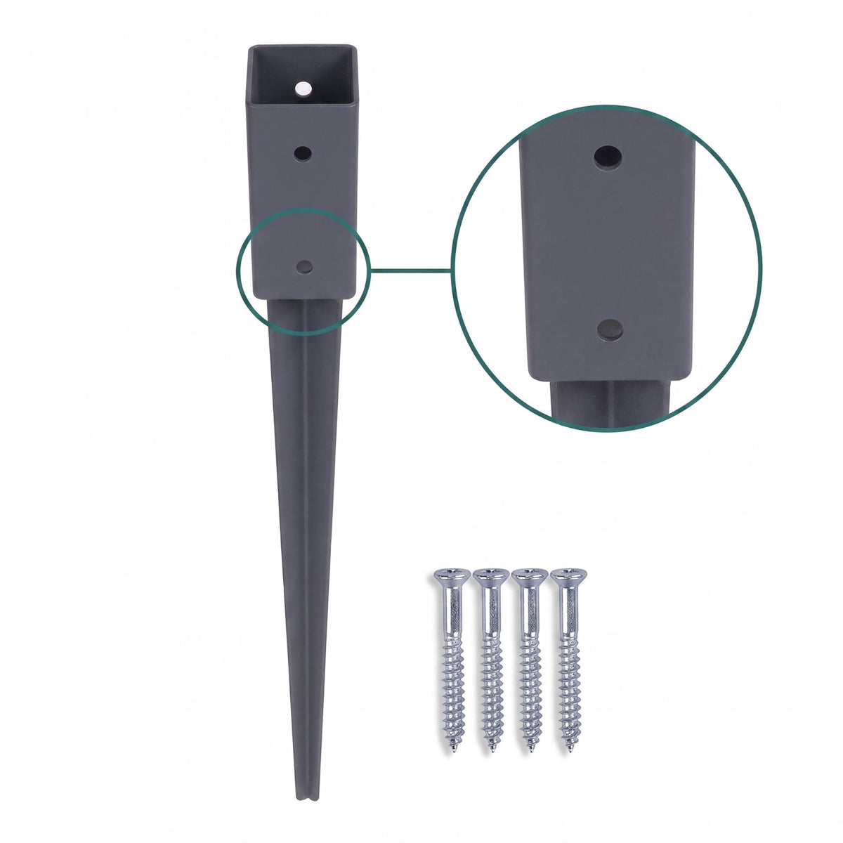 Set of 4 Stainless Steel Drive-In Post Anchors, 81 x 750 mm