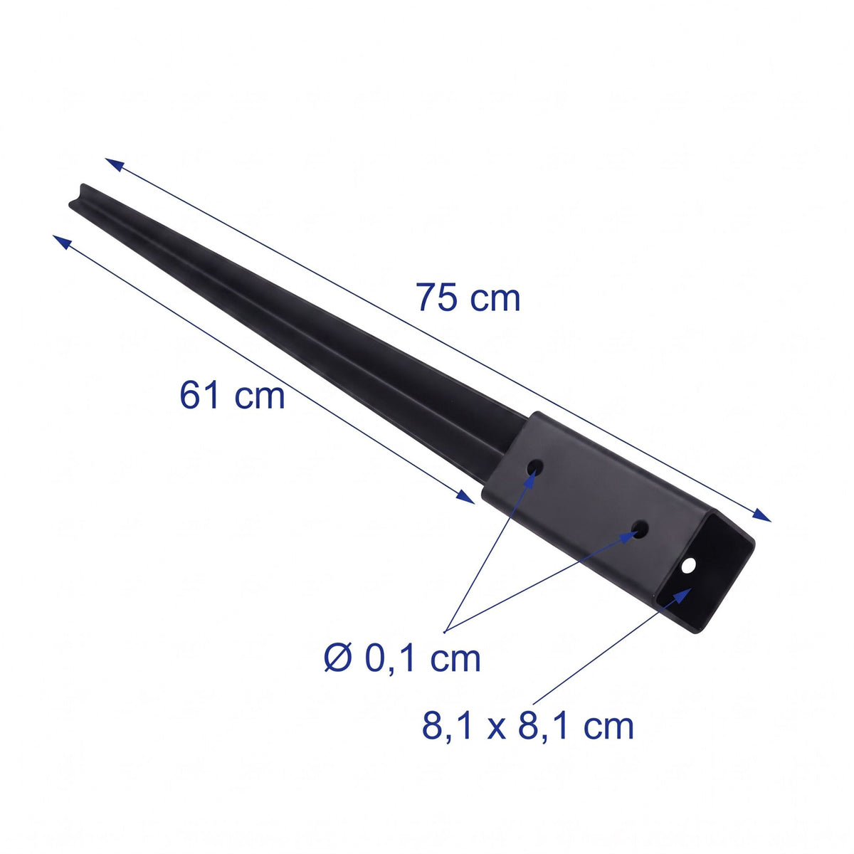 Set of 4 Stainless Steel Drive-In Post Sockets, 81 x 750 mm