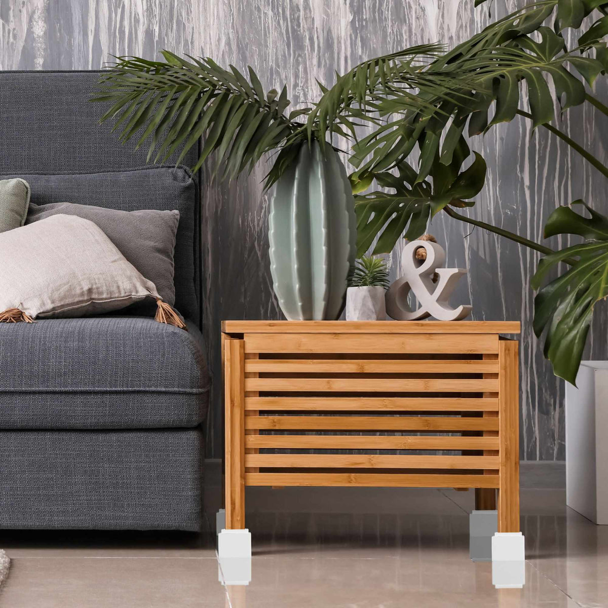 Set of 4 furniture risers in different colors. Colors