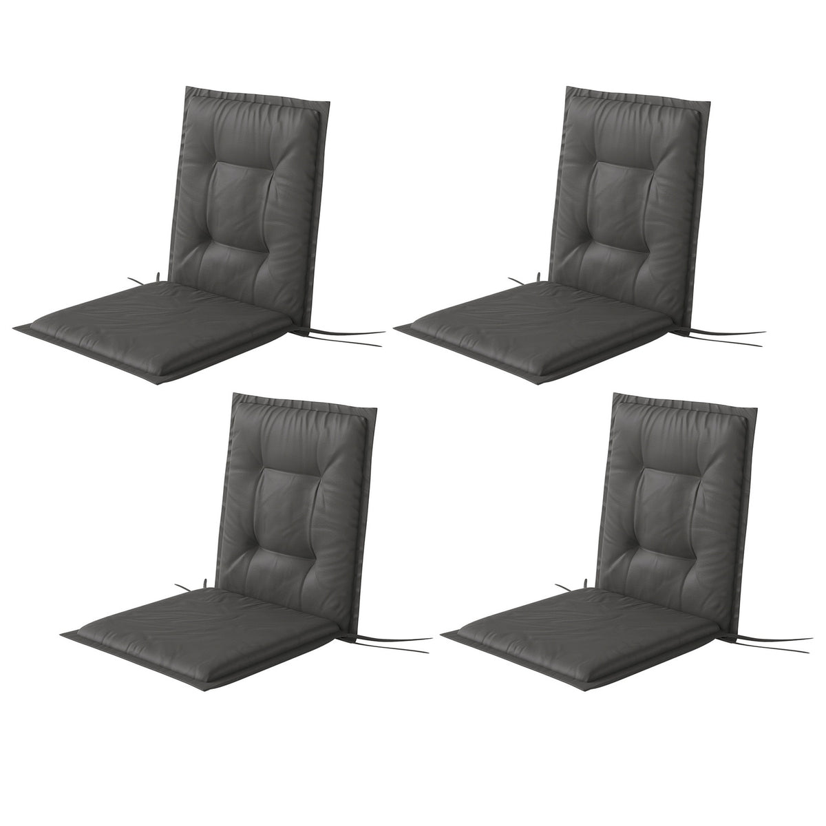 Set of 4 seat cushions 108 x 50 x 5 cm chair cushions with ties, outdoor indoor seat cushion, seat cushion, bench cushion for garden furniture, seat chair, dining chair, dark gray