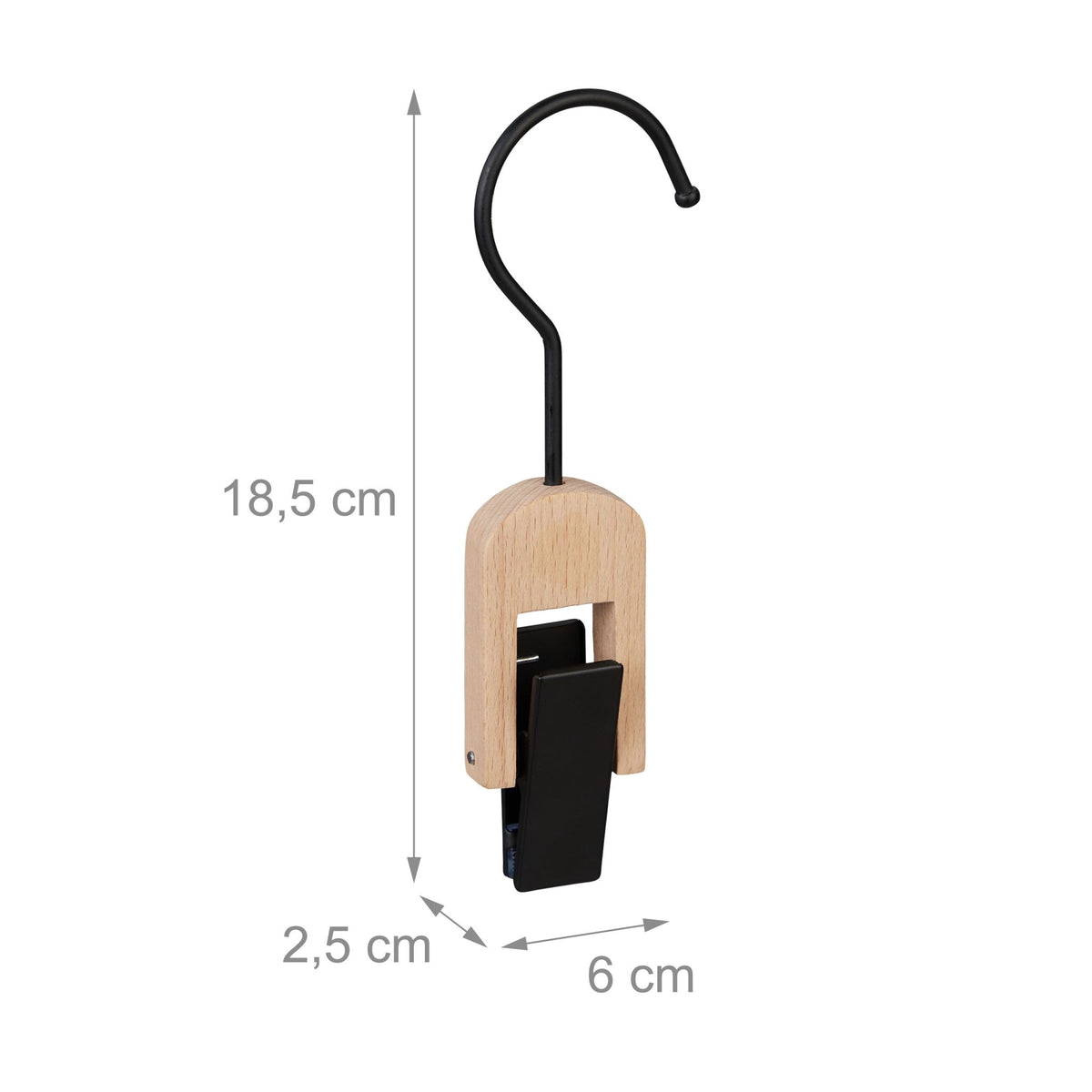 Set of 5 Laundry Hooks Black