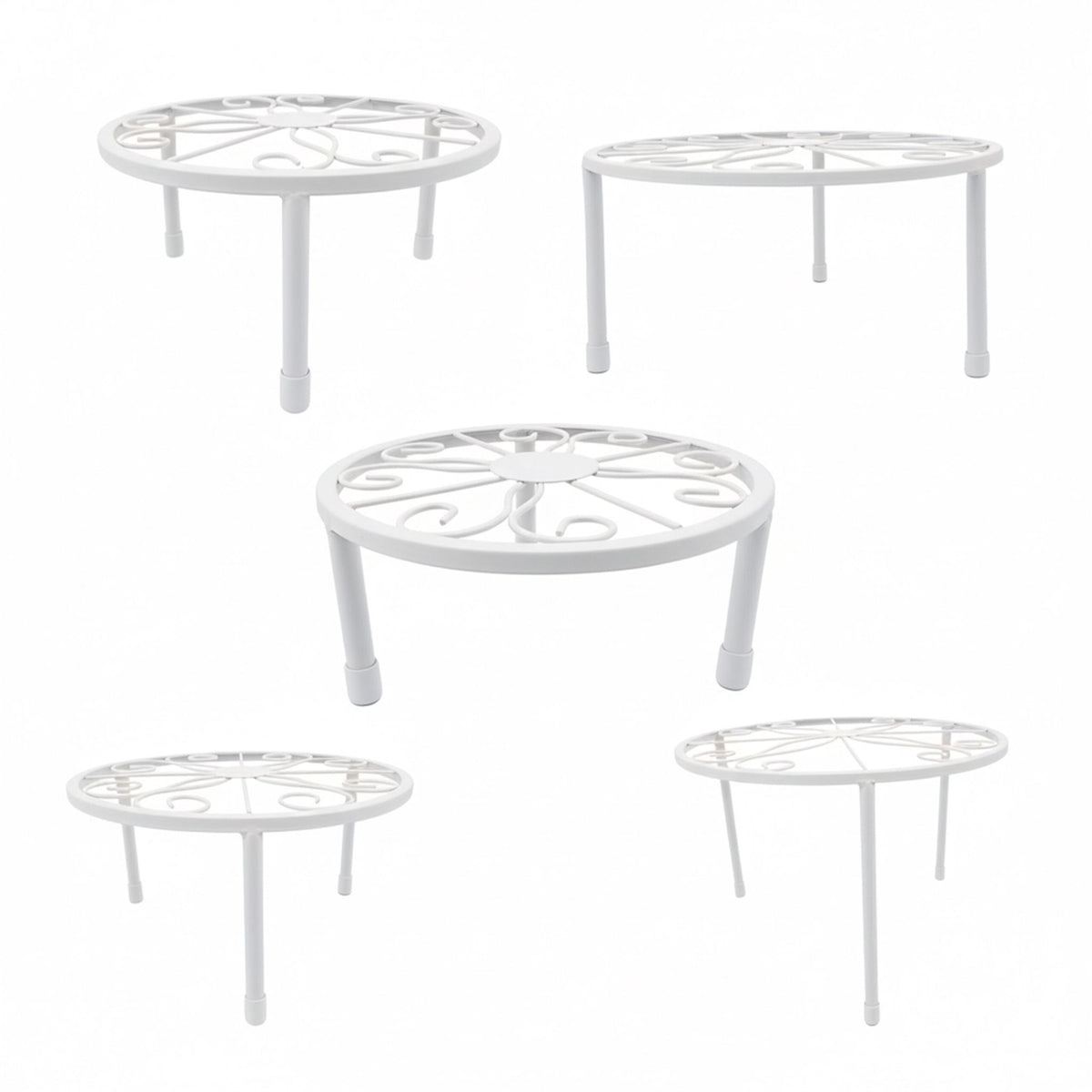 Set of 5 Round Carbon Steel Plant Stands