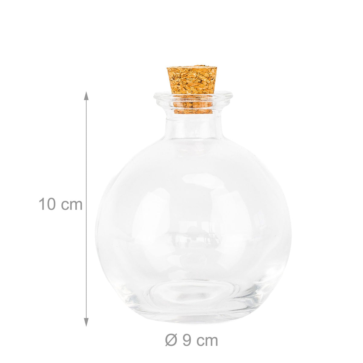 Set of 6 Glass Bottles with Corks, 260ml Capacity