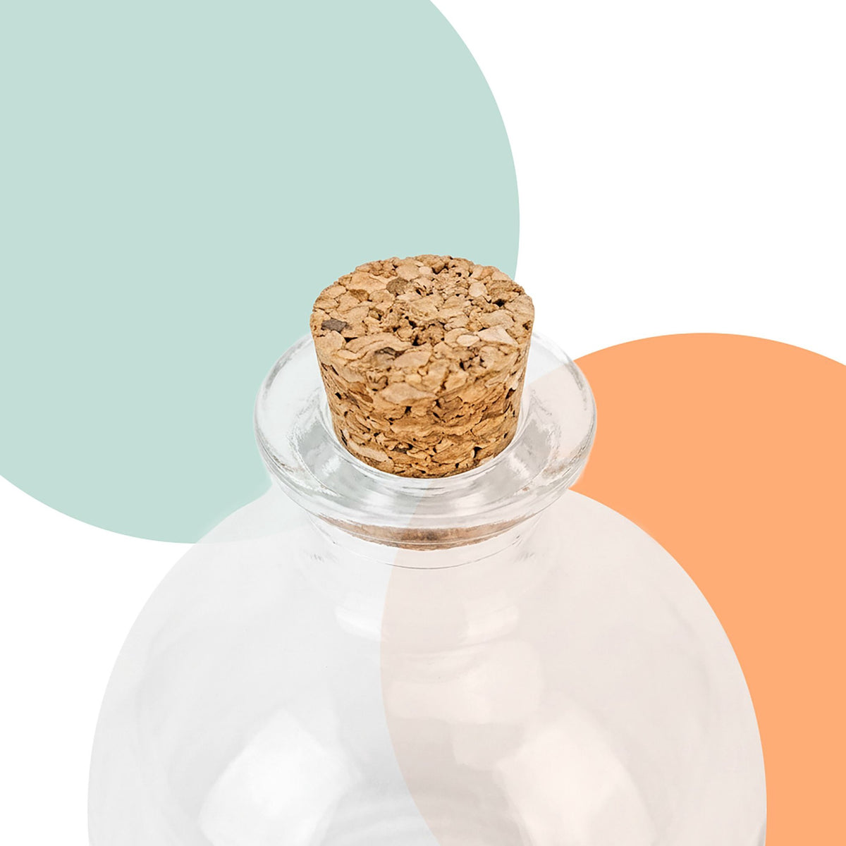 Set of 6 Glass Bottles with Corks, 260ml Capacity