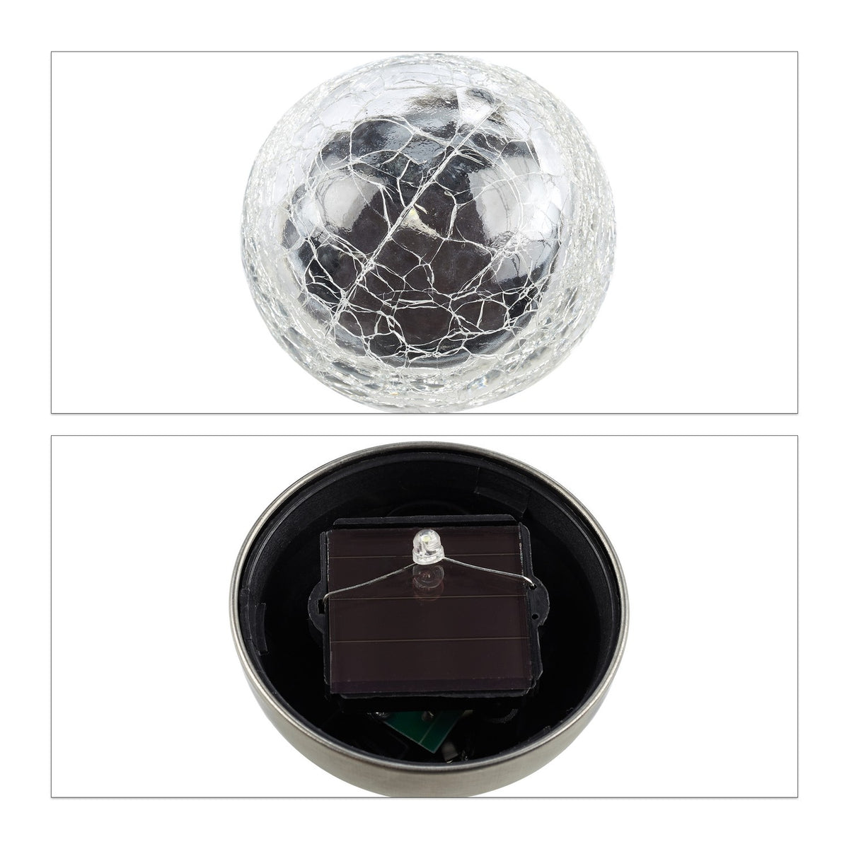 Set of 6 round solar lamps