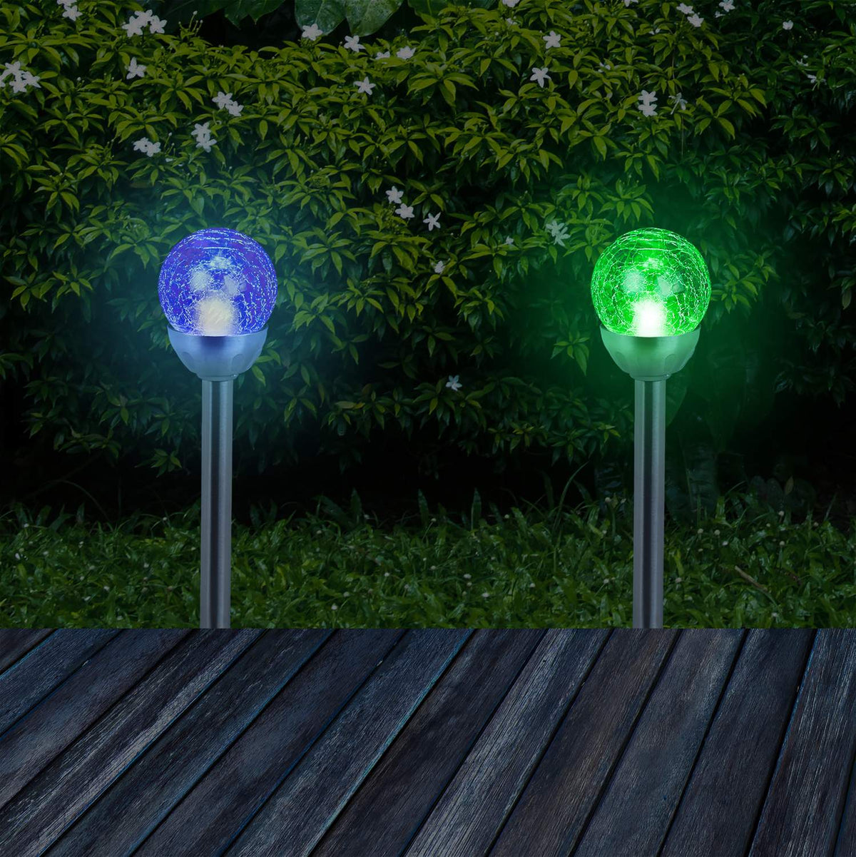Set of 6 solar cell lamps color change
