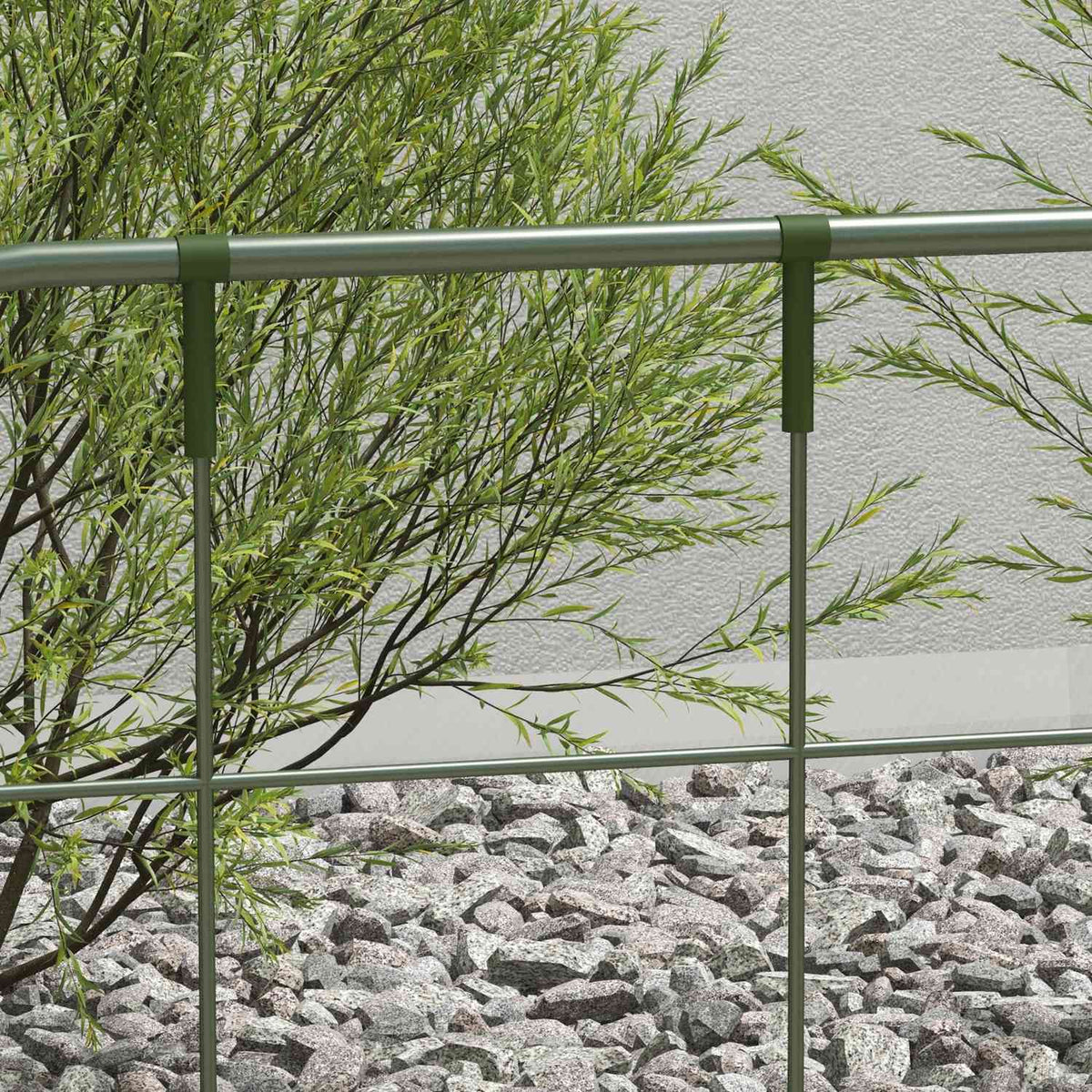 Set of 6 trellises made of steel plant holders and trellises for climbing plants, suitable for balconies, robust and weatherproof, green