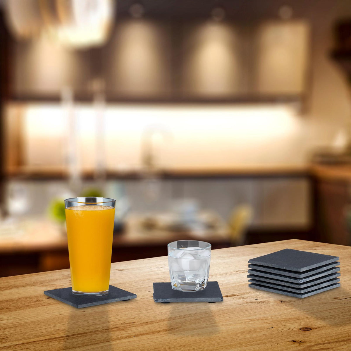 Set of 8 coasters in slate