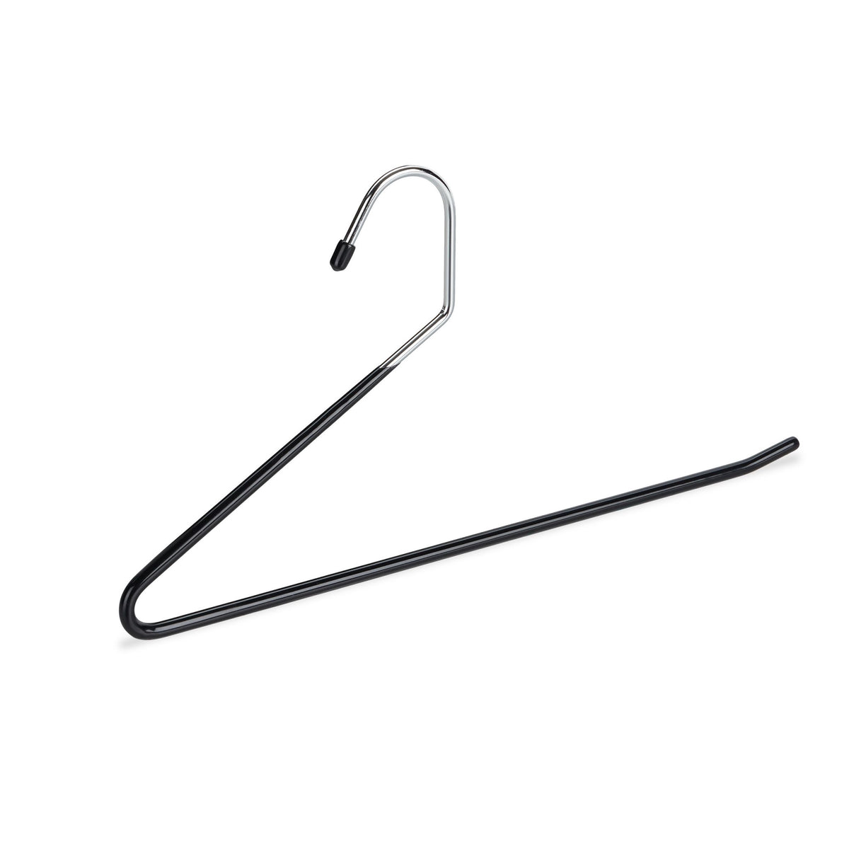 Set of black trouser hangers with non-slip protection