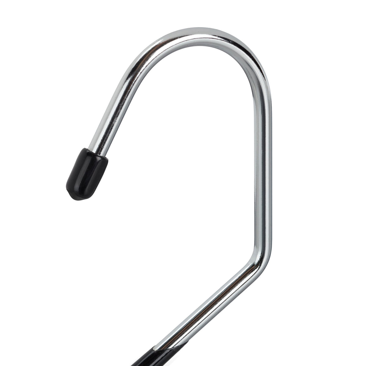 Set of black trouser hangers with non-slip protection