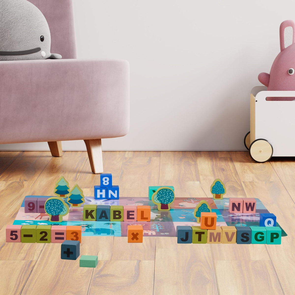 Set of wooden building blocks City