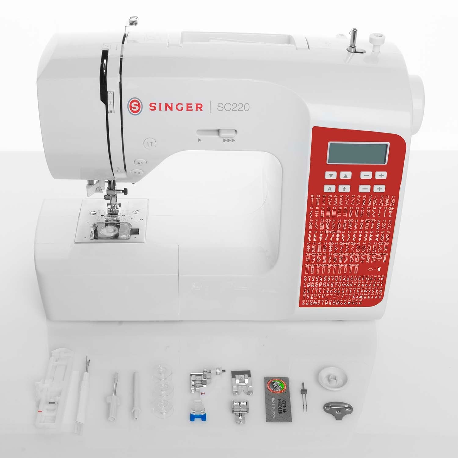 Sewing Machine, 200 Stitch Programs, Red