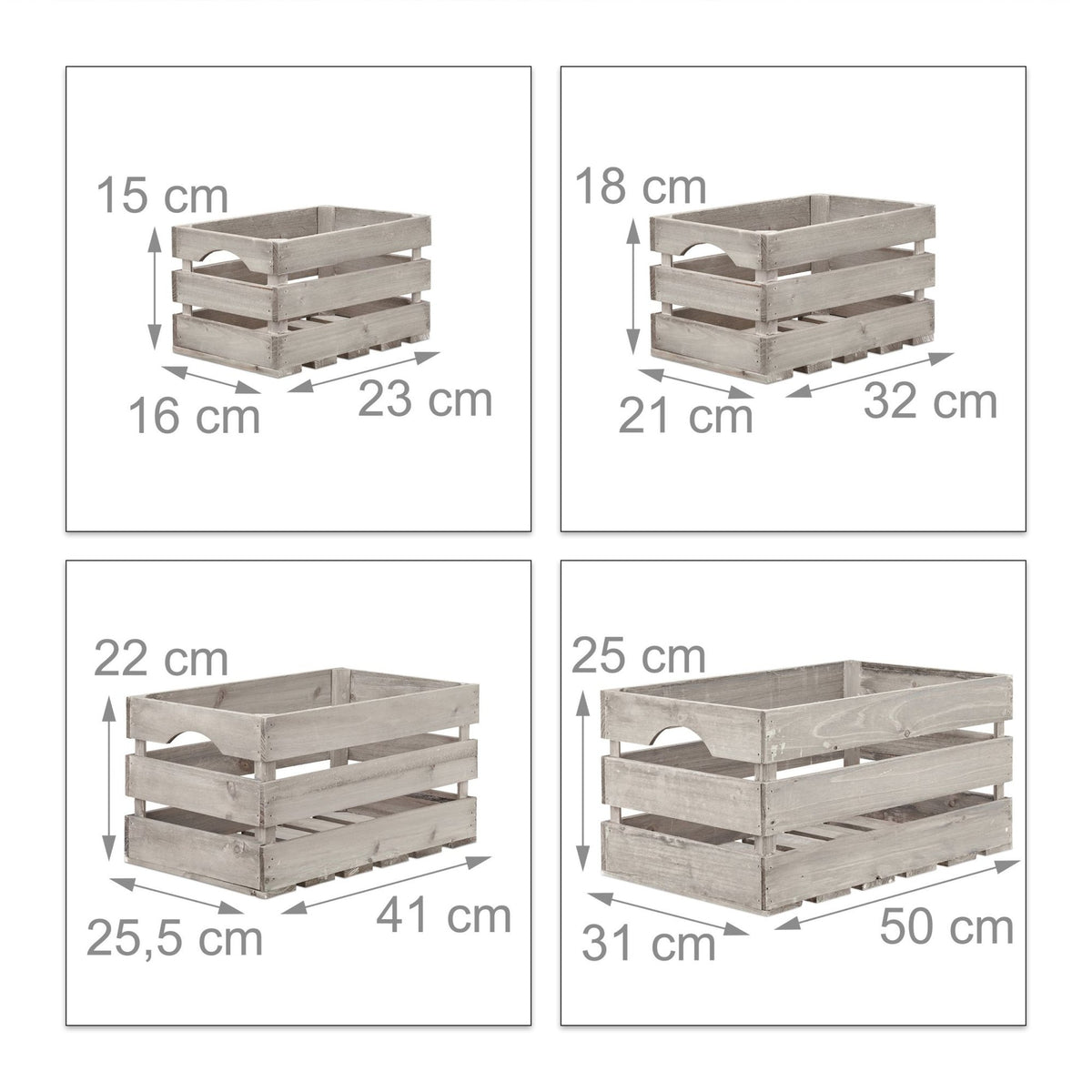 Shabby wooden box - set of 4