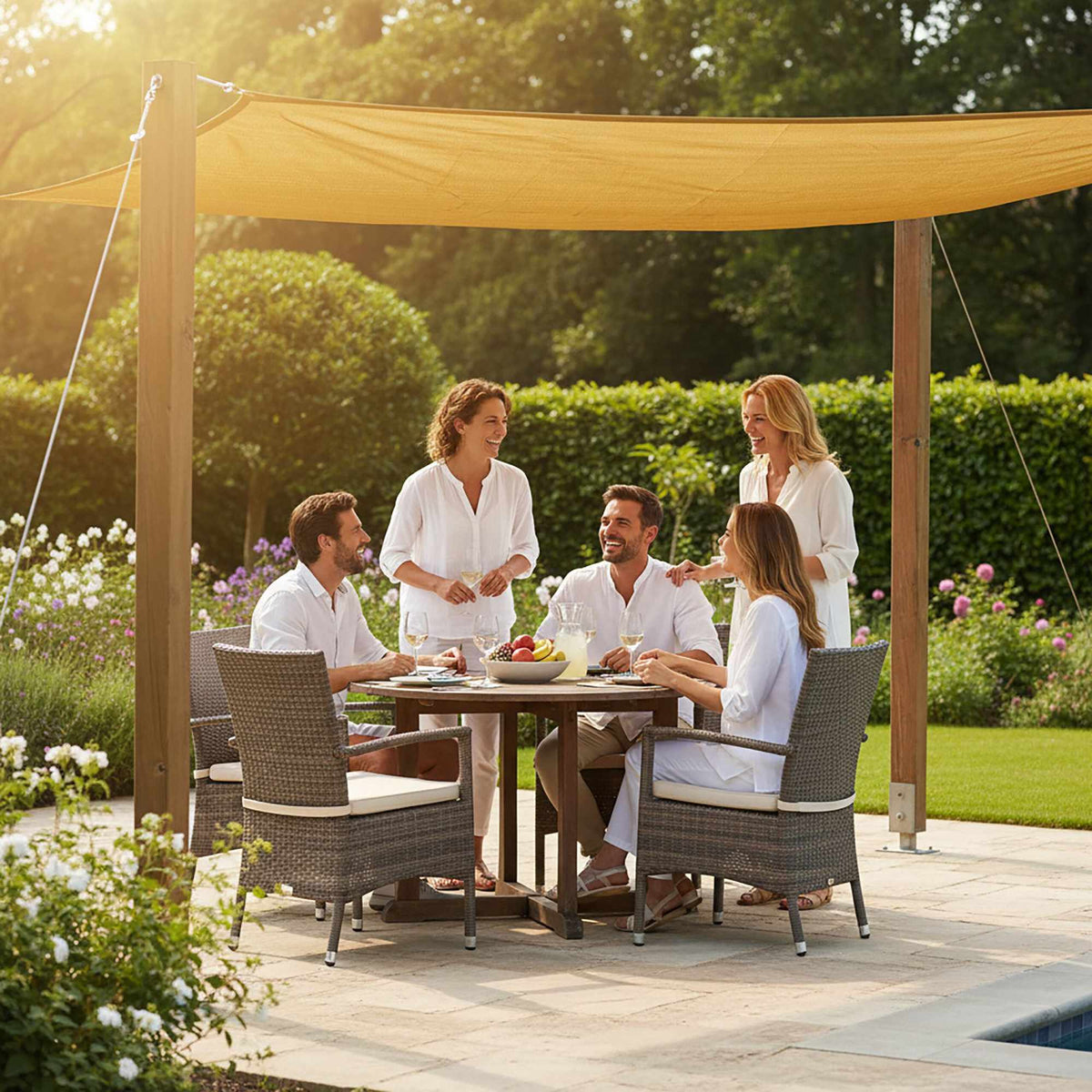 Shade Sail With Eyelets – Breathable HDPE Sun Canopy