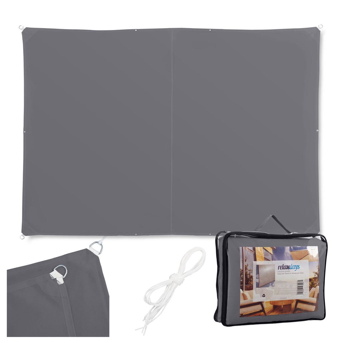 Shade Sail With Eyelets, Tear-Resistant Polyester