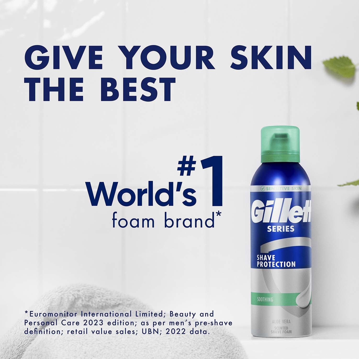 Shaving Foam for Sensitive Skin, Aloe Vera, 250ml