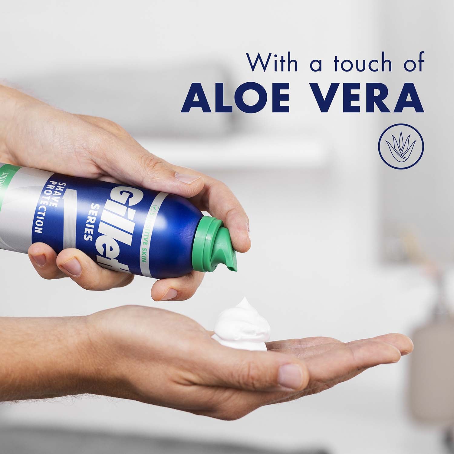 Shaving Foam for Sensitive Skin, Aloe Vera, 250ml