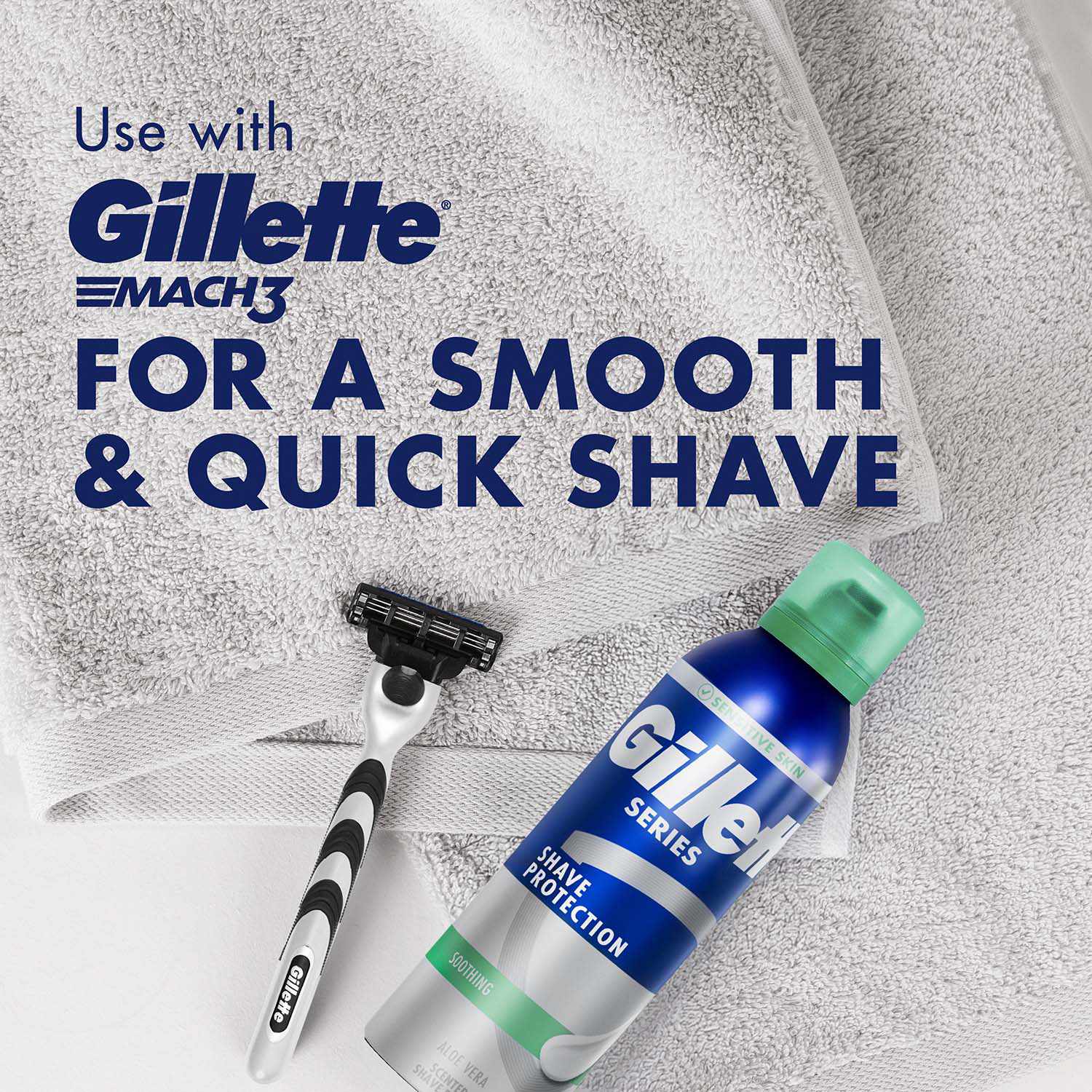 Shaving Foam for Sensitive Skin, Aloe Vera, 250ml
