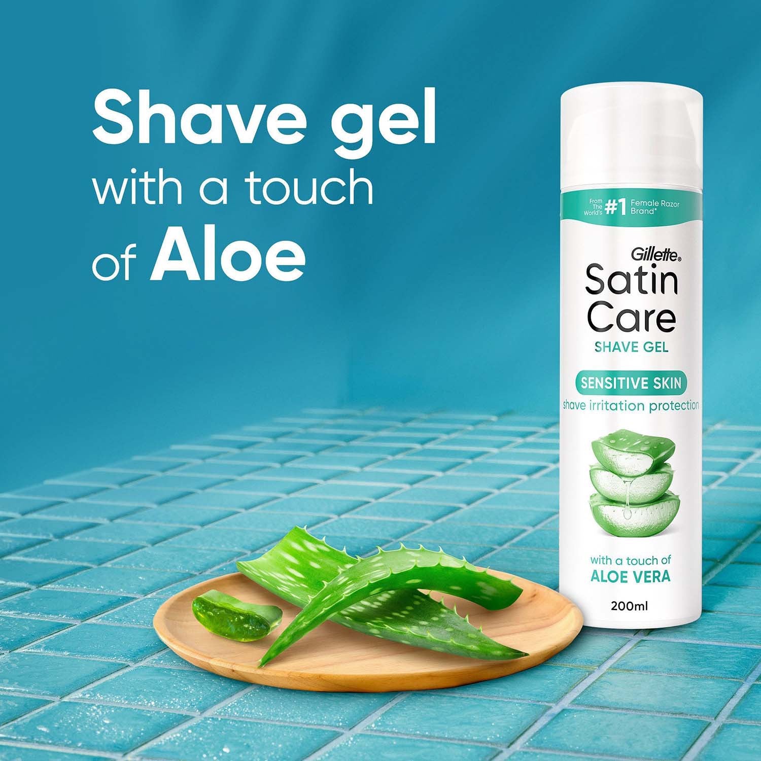 Shaving Gel for Women, Aloe Vera, Sensitive Skin, 200ml