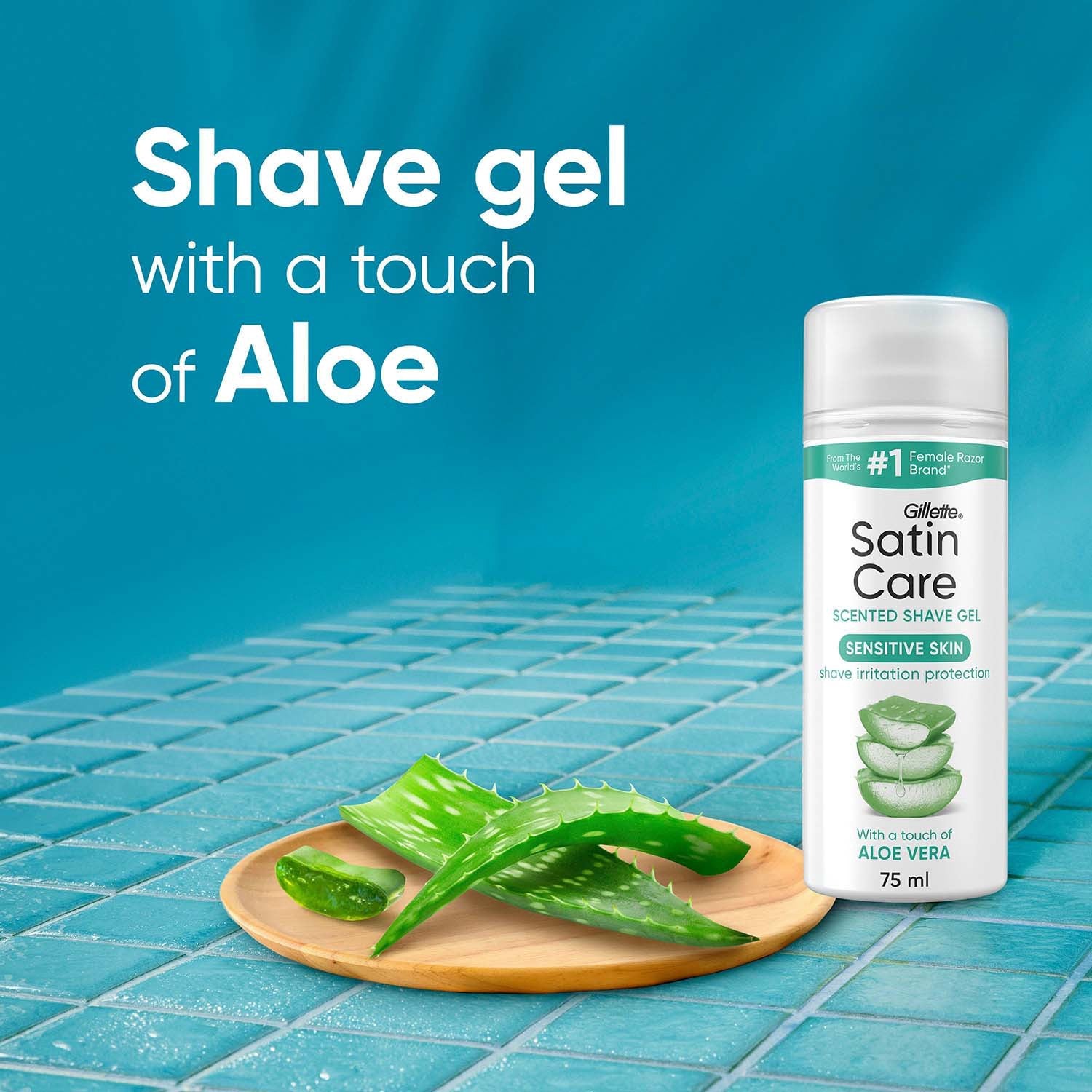 Shaving Gel for Women, Aloe Vera, Sensitive Skin, 75ml