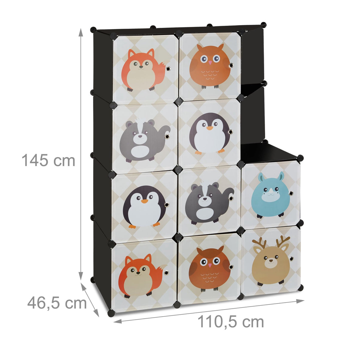 Shelf for the children's room with animal motifs