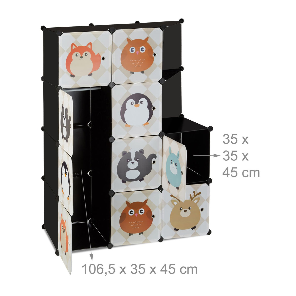 Shelf for the children's room with animal motifs