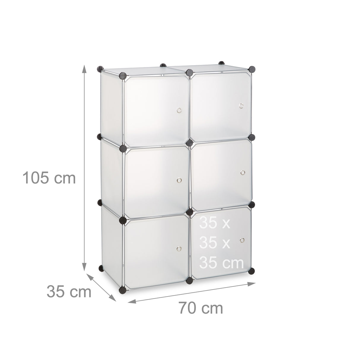 Shelf system with 6 doors