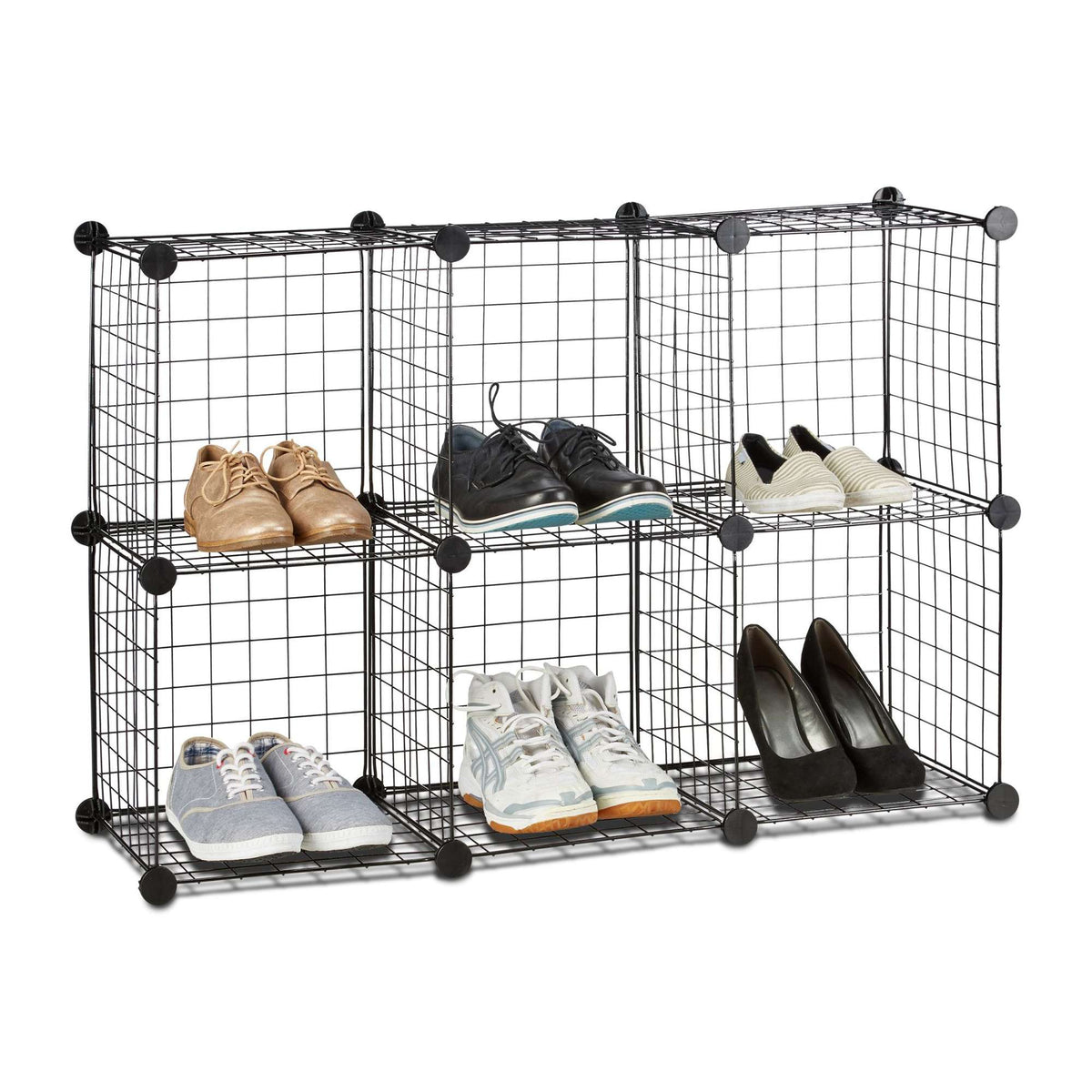 Shelf system with wire mesh 6 compartments