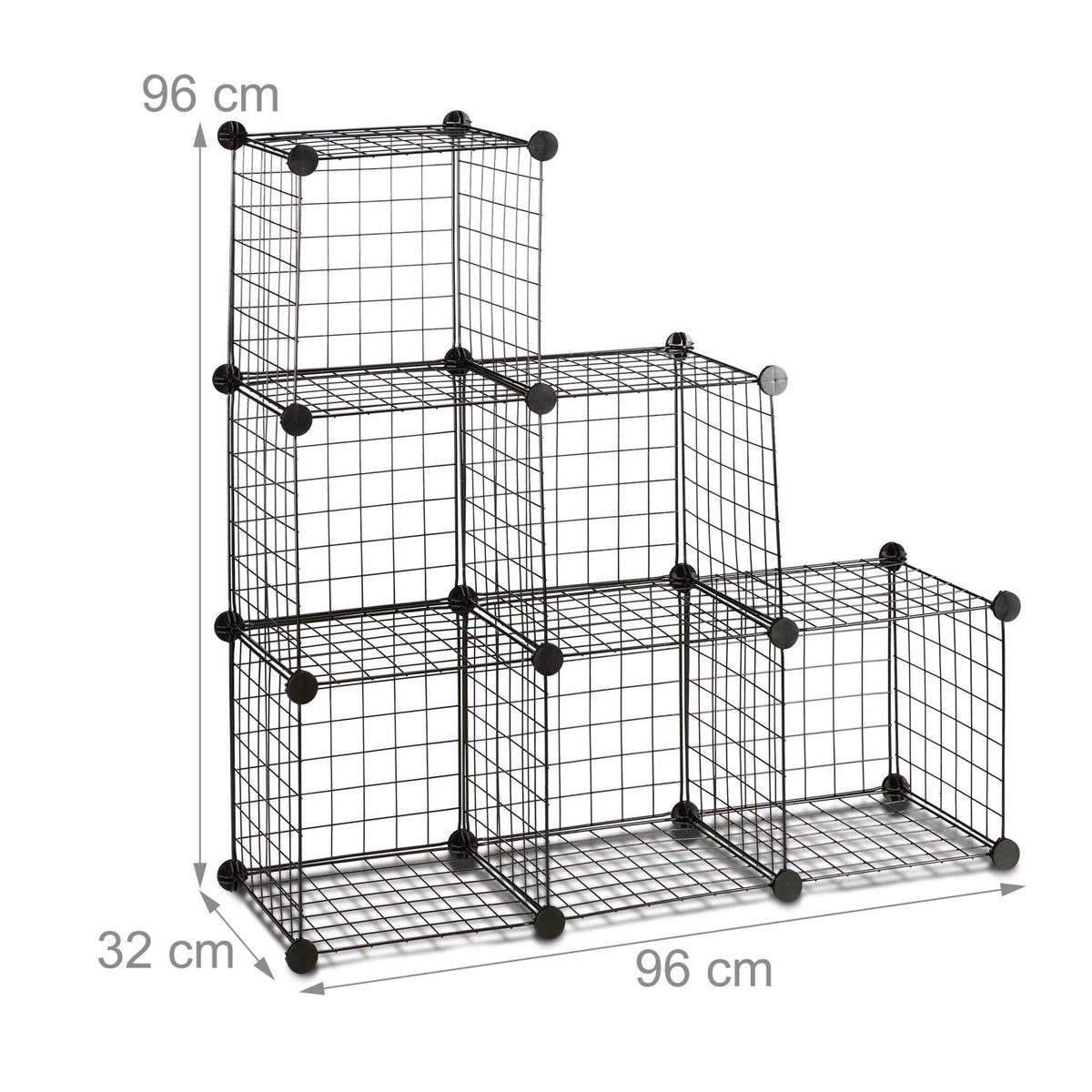 Shelf system with wire mesh 6 compartments