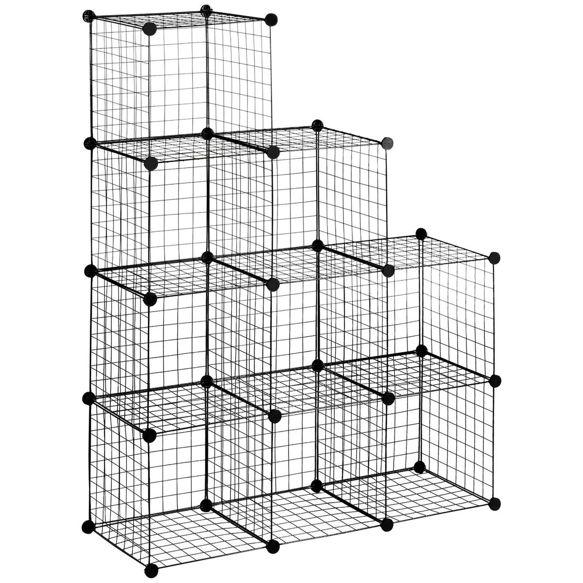 Shelving System Diy Plug-In Shelving Made Of Steel Wire, 9 Compartments Shoe Rack, Black, For Living Room, 35X35X35Cm Per Cube