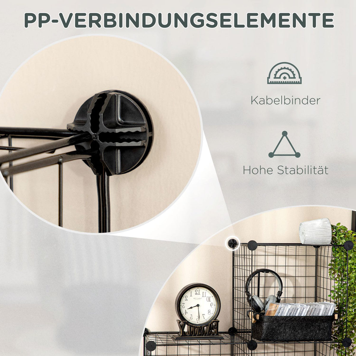 Shelving System Diy Plug-In Shelving Made Of Steel Wire, 9 Compartments Shoe Rack, Black, For Living Room, 35X35X35Cm Per Cube