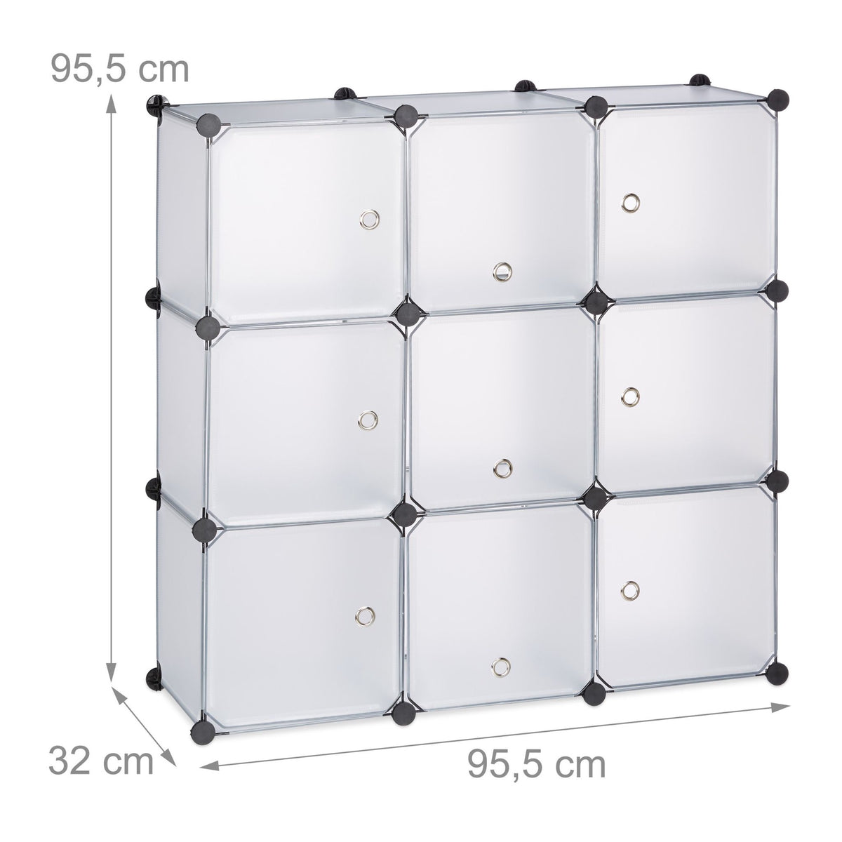 Shelving system with doors