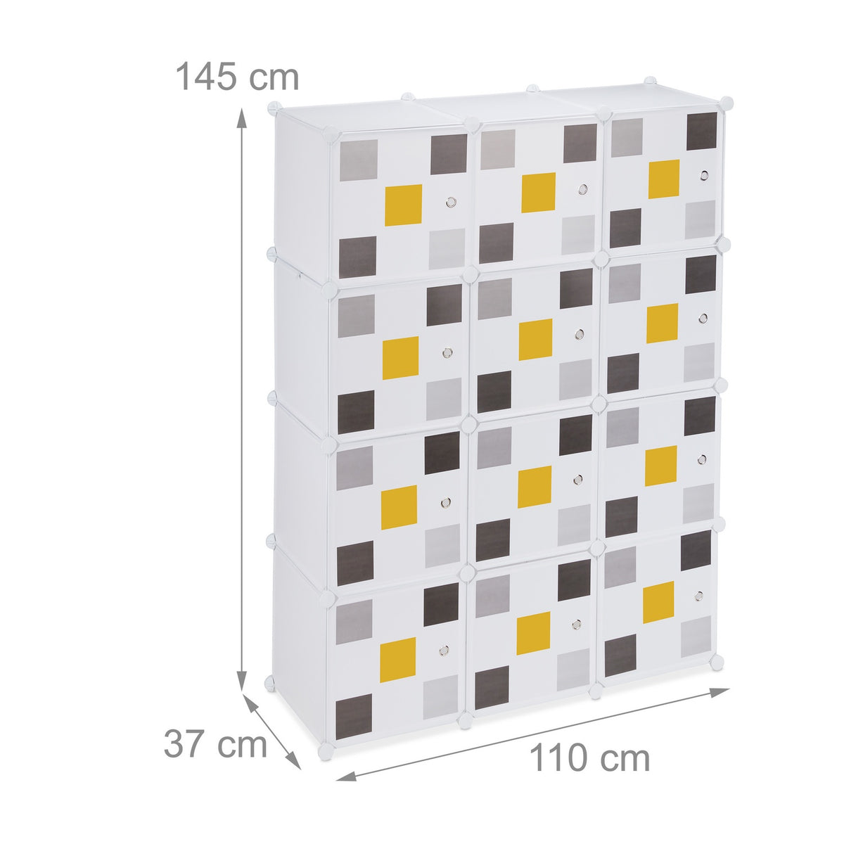 Shelving wardrobe 8 compartments white