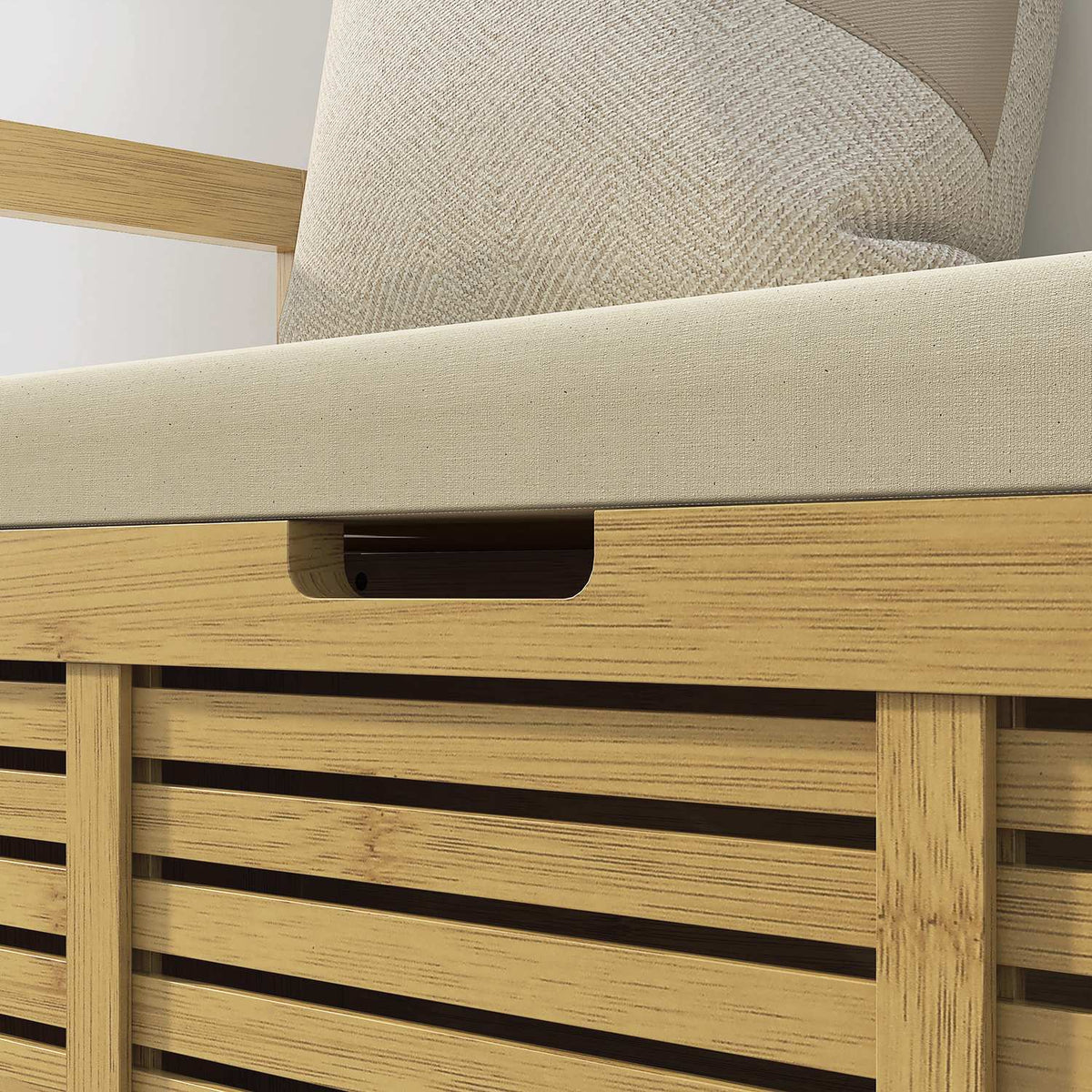 Shoe Bench, Bench With Folding Lid, Cloakroom Bench, Shoe Rack, Shoe Storage For Hallway, Bamboo, Natural, 100 X 40 X 60 Cm