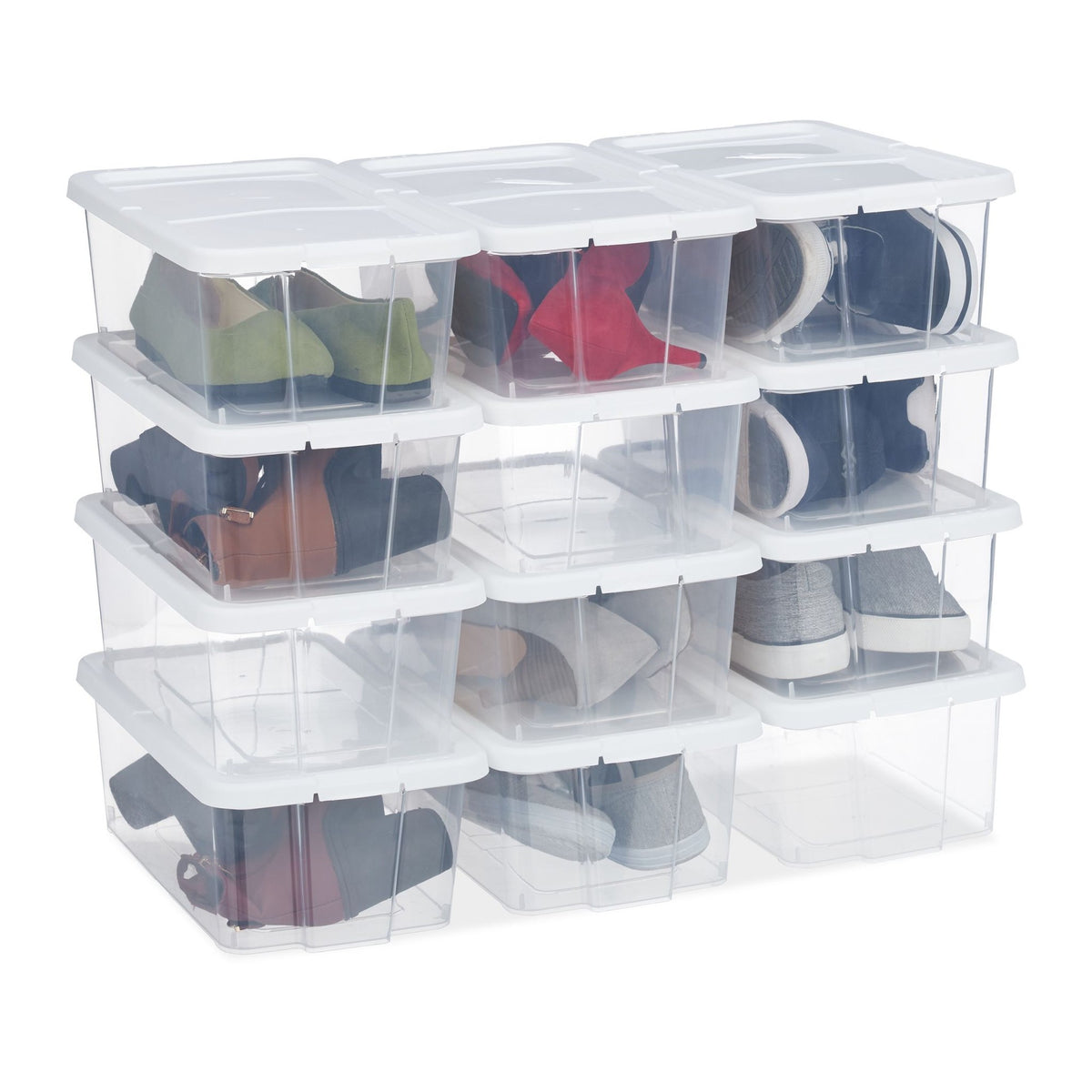 Shoe Boxes Plastic Set of 12