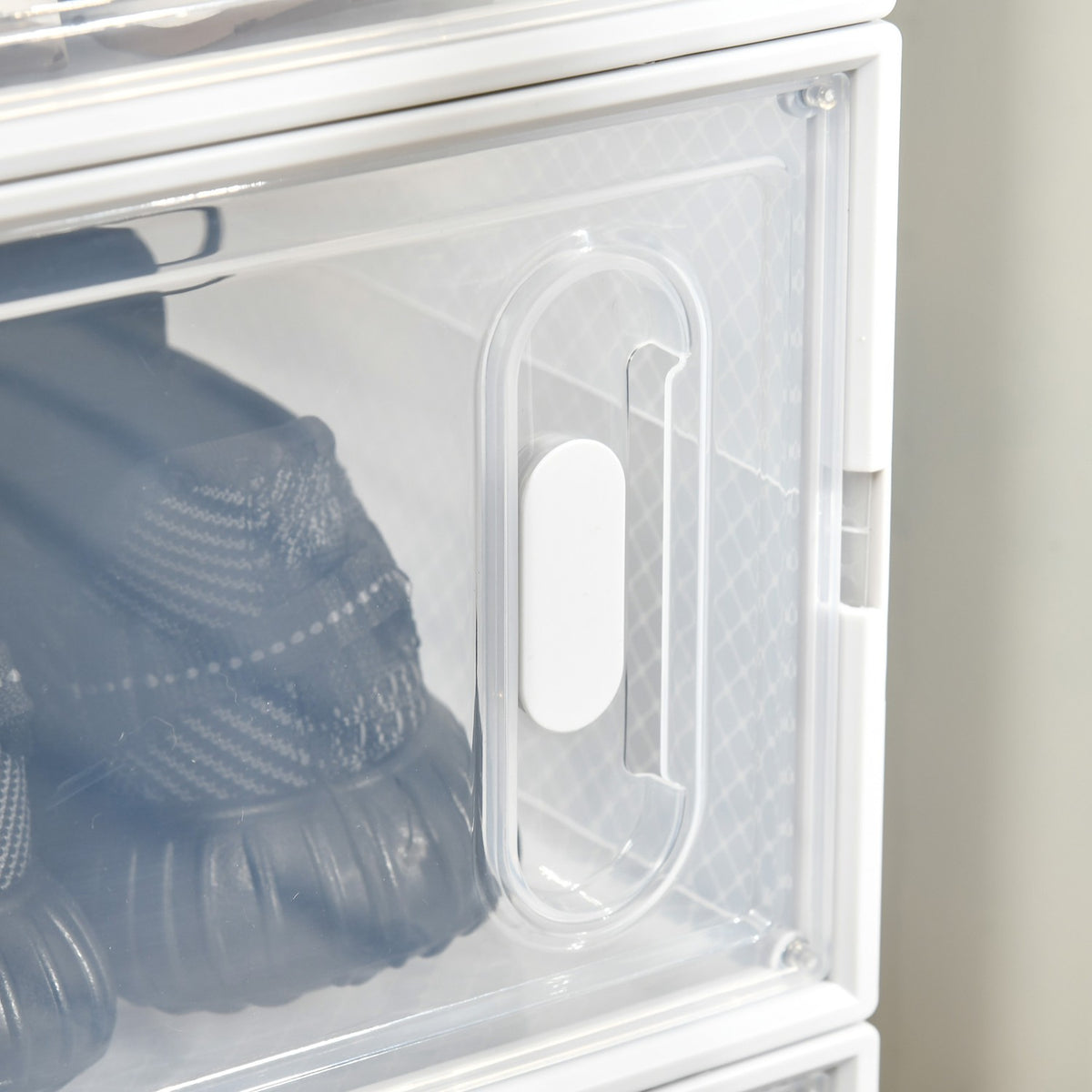 Shoe Cabinet Diy Plug-In Shelf With 8 Compartments, Rectangular Shoe Rack, Plastic, Transparent, 25X35X19Cm