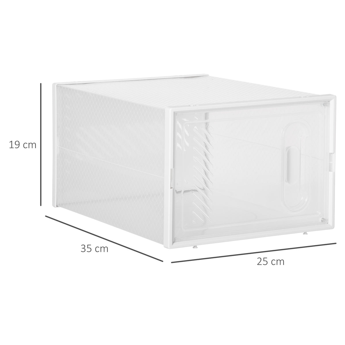Shoe Cabinet Diy Plug-In Shelf With 8 Compartments, Rectangular Shoe Rack, Plastic, Transparent, 25X35X19Cm