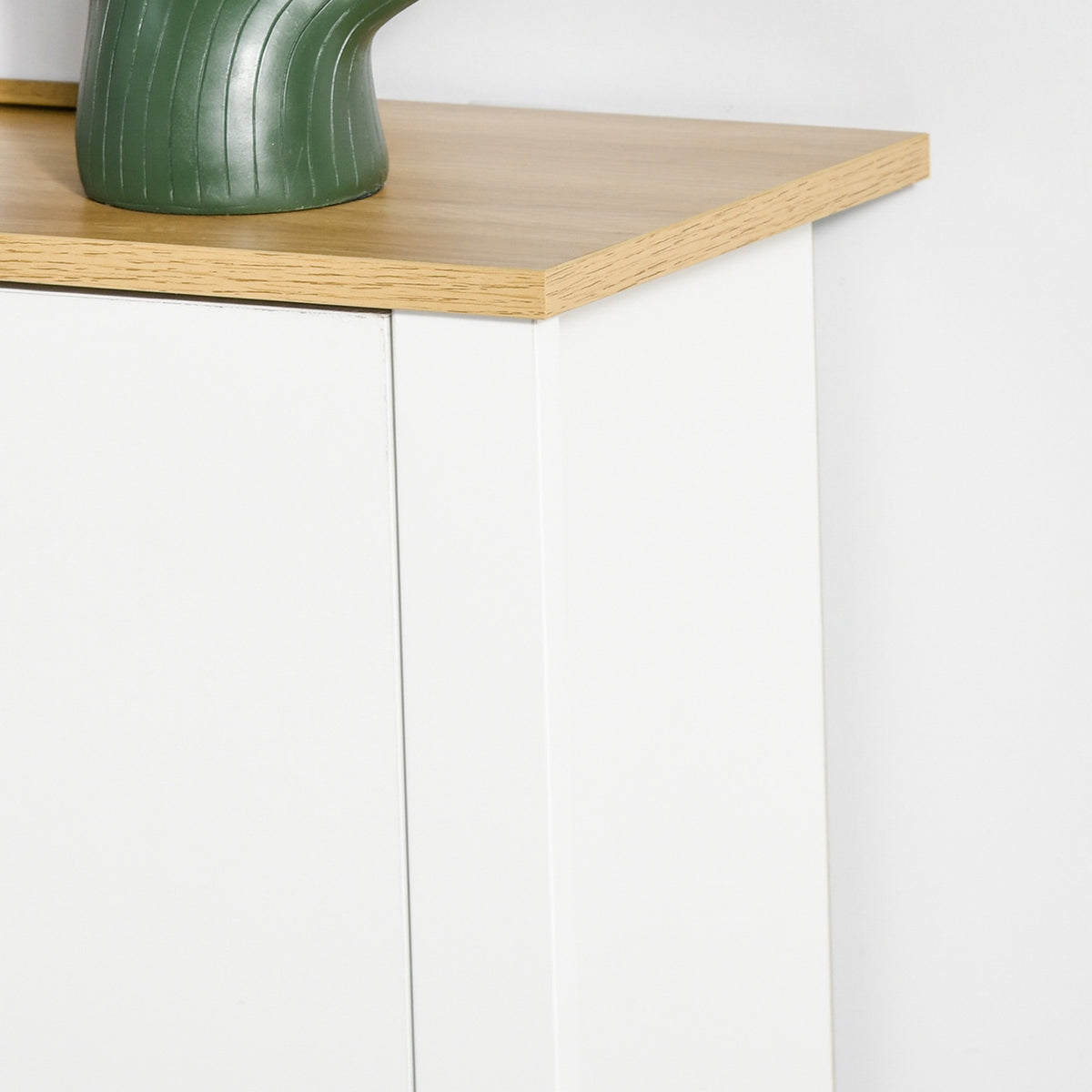 Shoe Cabinet, Space-Saving Shoe Tipper With 2 Flaps For 12 Pairs Of Shoes, Shoe Rack For Hallway, White + Natural