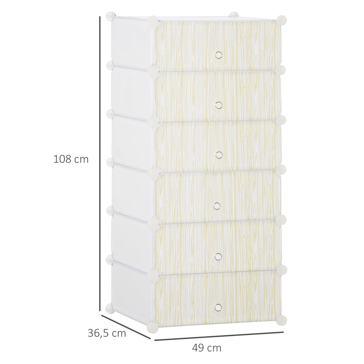 Shoe Rack Plastic Shelf for 6 Pairs of Shoes Shoe Box for Hallway DIY Shelf Storage of Shoes White 49 x 36.5 x 108 cm