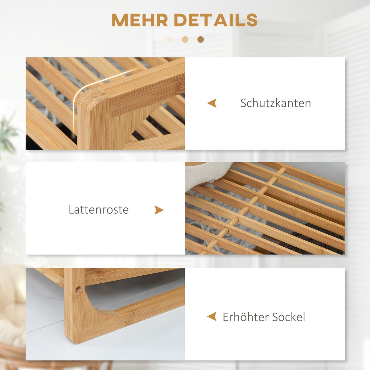 Shoe Rack Shoe Rack Shoe Stand With 3 Levels And Handle For Max. 9 Pairs Of Shoes Shoe Organizer Bamboo 76 X 33 X 51 Cm Natural
